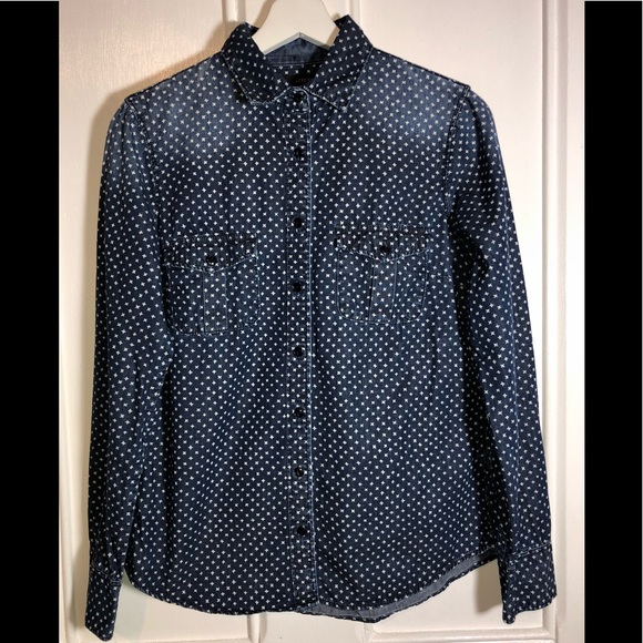 J. Crew Keeper Chambray Star Dot Button Shirt